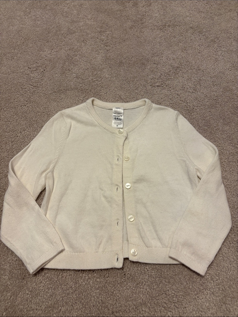 Carter’s Toddler Girl White Cardigan 24 months